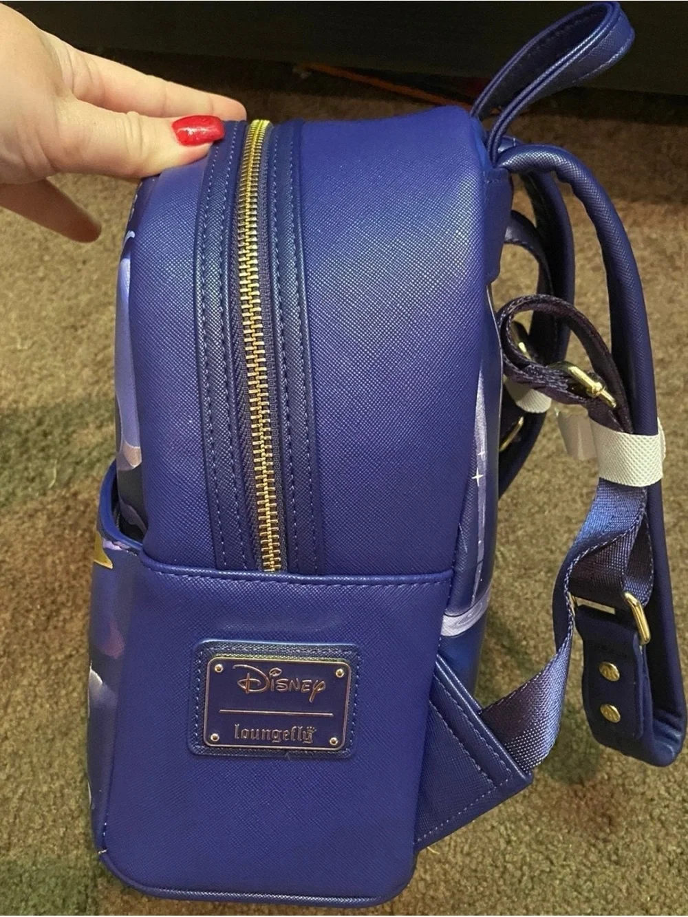 Aladdin-Inspired Purple Mini Backpack with Gold Lamp